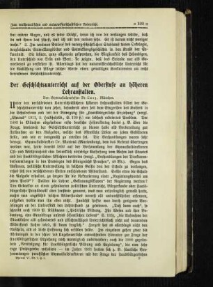 ¬Der¬ Geschichtsunterricht auf der Oberstufe an höheren Lehranstalten