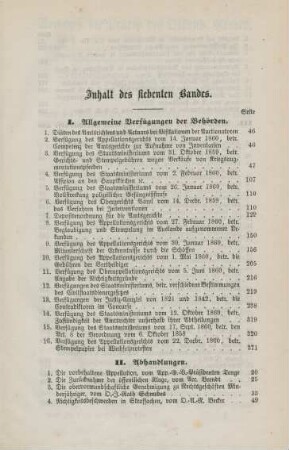 Inhalt des siebenten Bandes