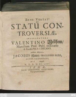 De Statu Controversiae
