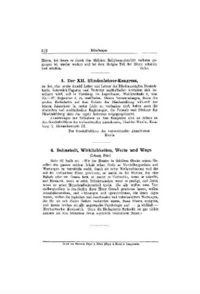 Der XII. Blindenlehrer-Kongress