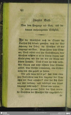 Zweytes Buch. Von dem Umgange mit Gott, und der daraus entspringenden Seligkeit