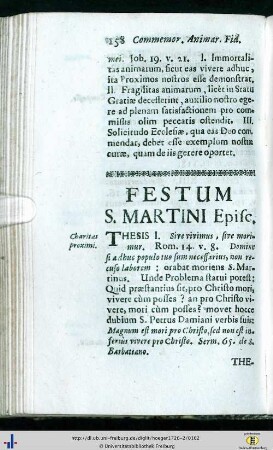 Festum S. Martini Episc.