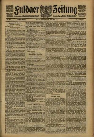 Erste Ausgabe vom Dienstag, den 30. Mai 1911.