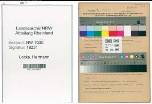 Entnazifizierung Hermann Locks , geb. 28.02.1886 (Waschmeister)