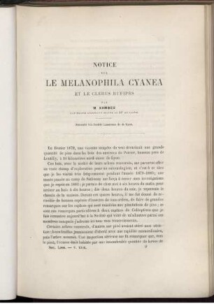 Notice Sur Le Melanophila Cyanea