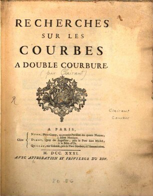 Recherches Sur Les Courbes A Double Courbure
