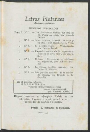 Numeros publicados