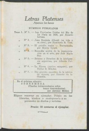Numeros publicados