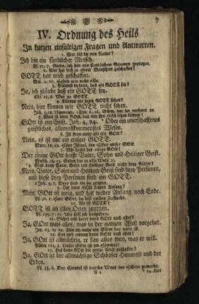 IV. Ordnung des Heils In kurzen einfaeltigen Fragen und Antworten