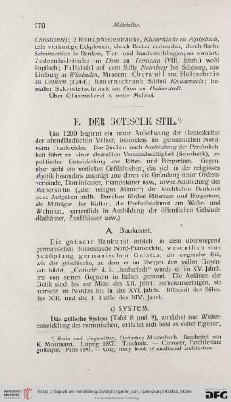 F. Der gotische Stil
