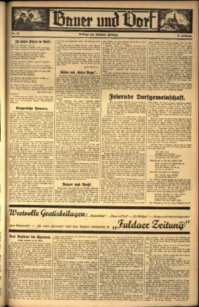 Zweite Ausgabe vom Freitag, den 09. Februar 1934.