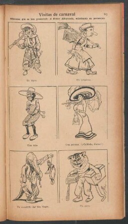 Visitas de carnaval - [Cómic] : Máscaras que se han presentado al doctor Albarracín, solicitando su protección