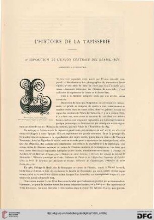 2: L' histoire de la tapisserie, [1] : 5e Exposition de l'Union Centrale des Beaux-Arts