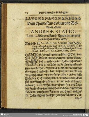 Dedication-Schrifft