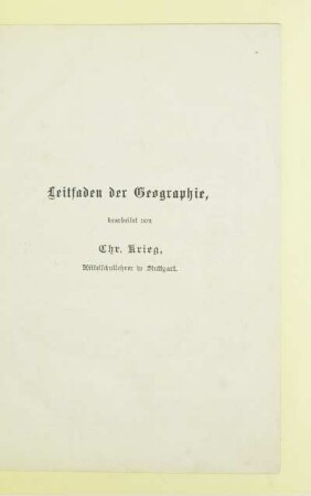 Leitfaden der Geographie