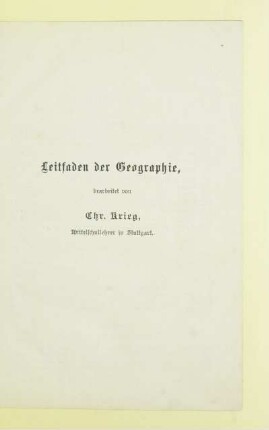 Leitfaden der Geographie