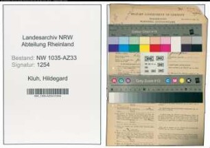 Entnazifizierung Hildegard Kluh , geb. 28.08.1913 ()