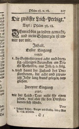 Die zwölfte Leich-Predigt.