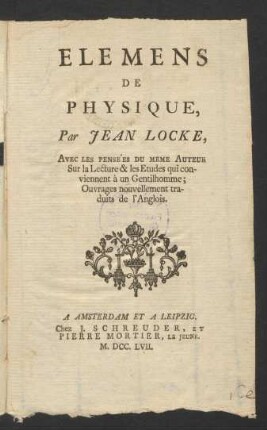 Elemens De Physique