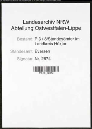 Sterberegister Standesamt Eversen