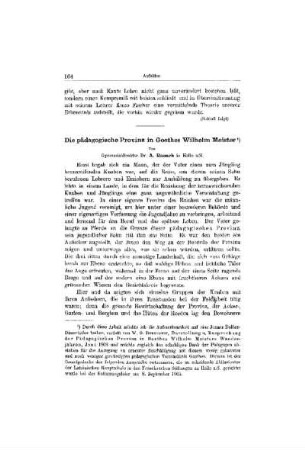 Die pädagogische Provinz in Goethes Wilhelm Meister