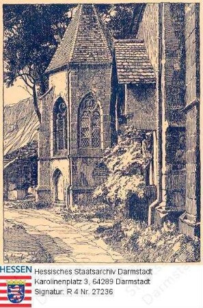 Hirschhorn am Neckar, Klosterkirche / Außenansicht des Chors