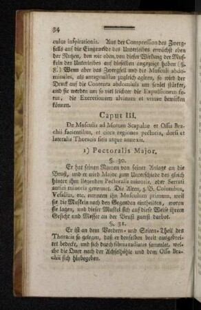 Caput III. De Musculis ad Motum Scapulae et Ossis Brachii facientibus, et circa regiones pectoris, dorsi et lateralis Thoracis sitis atque annexis.