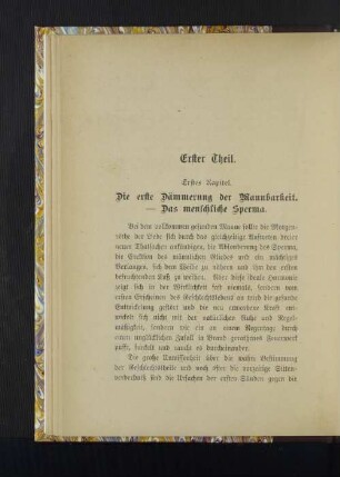 ErstesKapitel. Die erste Dämmerung der Mannbarkeit. - Das menschliche Sperma.