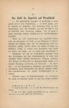 IV. Das Recht der Hypothek und Grundschuld