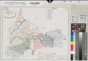 Wittgenstein-Hohenstein (Grafschaft) Übersichtskarte mit Lage des Wildgatters 1803 ca 1 : 60 000 38 x 47 kol. Zeichnung Reichskammergericht Anhang L Nr. 2,26