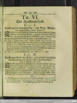 Tit. VI. Von Kauffmannschafft