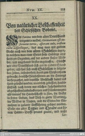 XX. Von natürlicher Beschaffenheit des Schlesischen Bodens