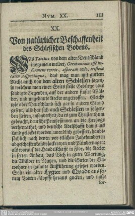 XX. Von natürlicher Beschaffenheit des Schlesischen Bodens