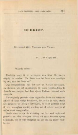 89e brief. De resident Dirk Voortman aan Werner