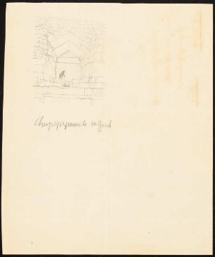 Cheops-Pyramide, Gizeh: Perspektivische Ansicht Türsturz (Nach- oder Durchzeichnung, vgl. Inv.Nrn. 44836 und 44837)