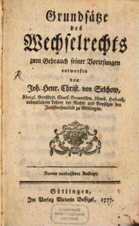 Grundsätze des Wechselrechts
