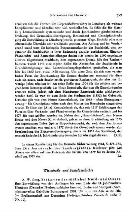 Rezensionen und Hinweise : Wirtschafts- und Sozialgeschichte