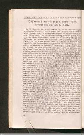 Höherem Ziele entgegen. - 1850-1865. - Gründung der Liederhalle