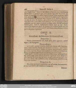 Caput II. De Necessitate doctrinarum fundamentalium.