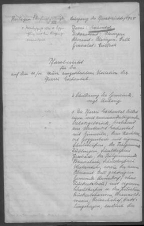 Eckenweiler mit Rüblingen, Goggenbach, Bauersbach, Stegmühle, Arnsdorf, Brachbach und Leipoldsweiler: Pfarrbericht 1928
