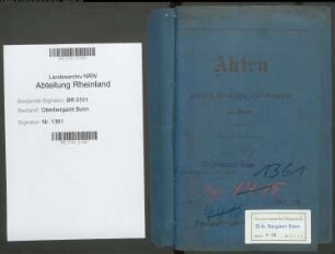 Cleff; Franz, Bergbaubeflissener; Prüfungs- u. Personalakten Band 1