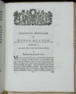 Dissertatio Inauguralis de Morbo Mucoso.