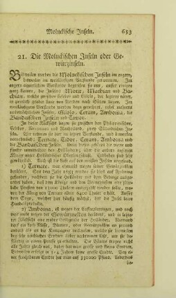 21. Die Moluckischen Inseln oder Gewürzinseln