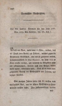 Vermischte Nachrichten