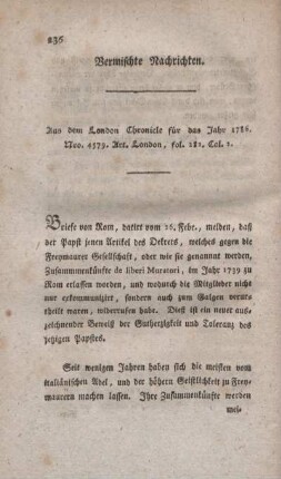 Vermischte Nachrichten