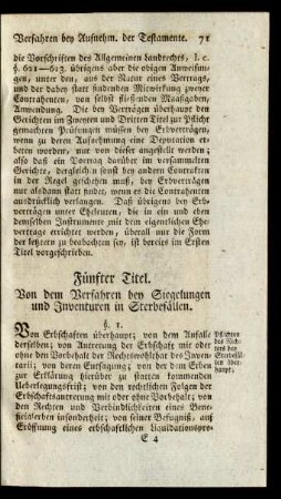 Fünfter Titel.