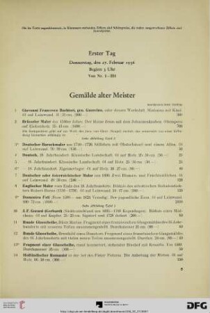 Erster Tag: Donnerstag, den 27. Februar 1936, Beginn um 3 Uhr (Nr. 1-224)