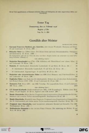 Erster Tag: Donnerstag, den 27. Februar 1936, Beginn um 3 Uhr (Nr. 1-224)