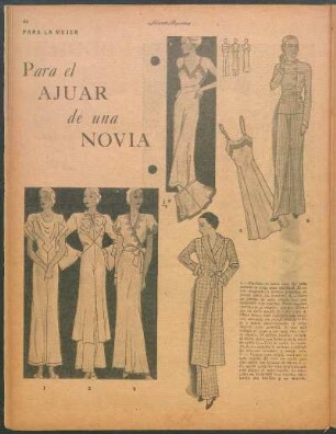 Para el ajuar de una novia [Dibujos] : Para la mujer