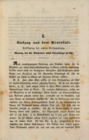 Jahresbericht und Mittheilungen des Gartenbau-Vereins für Neuvorpommern und Rügen. 8. 1854